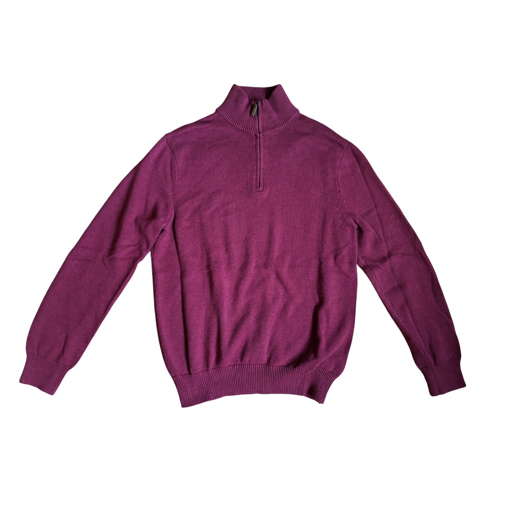 J.Crew Mens Heritage Cotton Cashmere Quarter Zip Sweater M Quiet Luxury Preppy